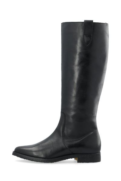 CASHOTT CASAGNES Tall Boot Pull Up Leather Knee-high Black