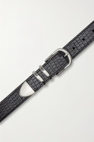CASHOTT CASANDREA Croco Belt Leather Belt Black