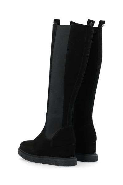 CASHOTT CASANJA Tall Boot Suede Chelsea Black