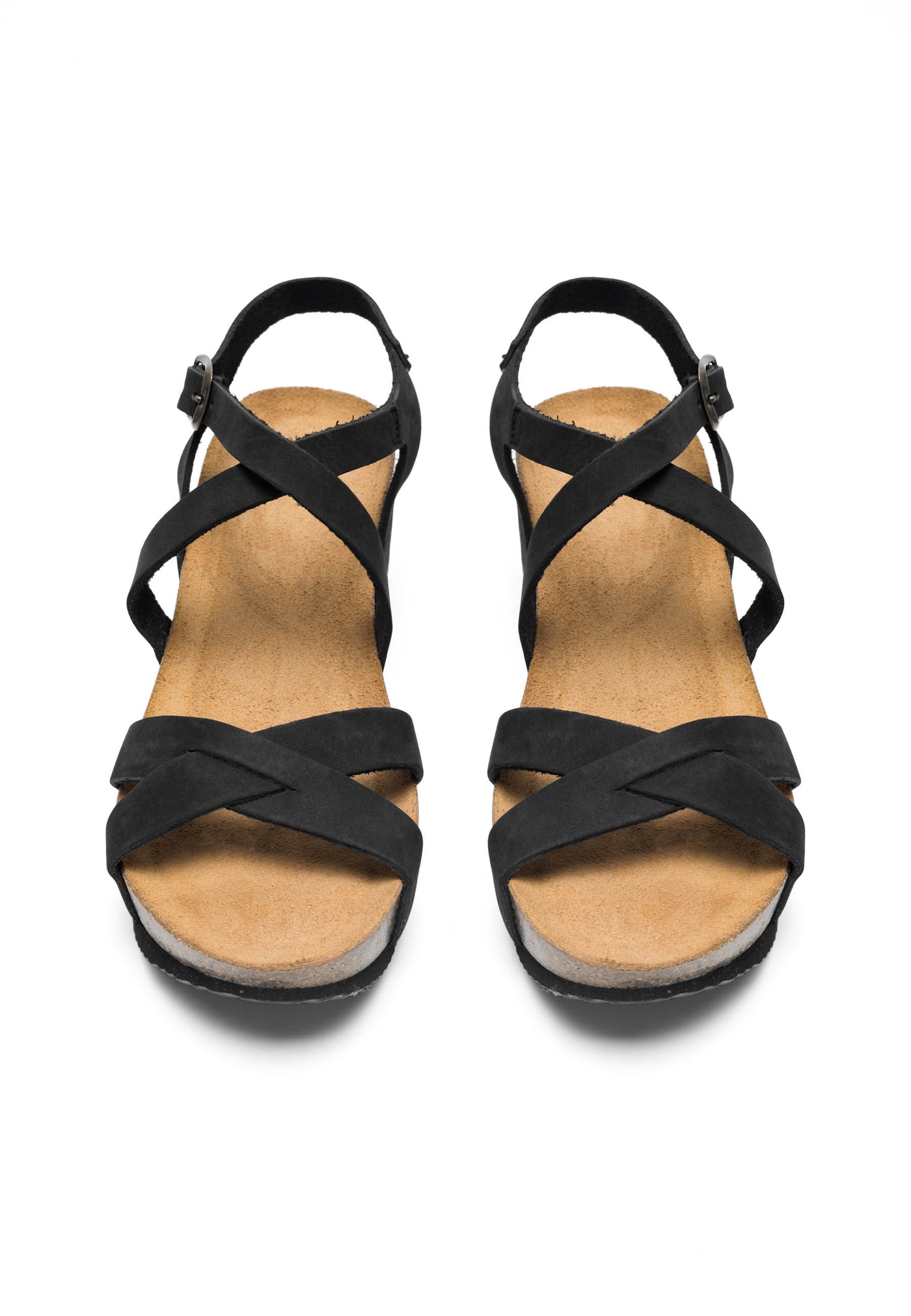 CASHOTT CASANNI Sandal Nubuck Leather Ankel strap Black