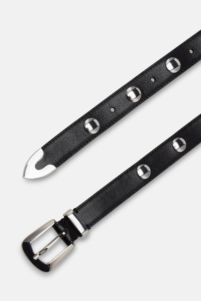 CASHOTT CASASTA Studded Western Belt Leather Belt Black