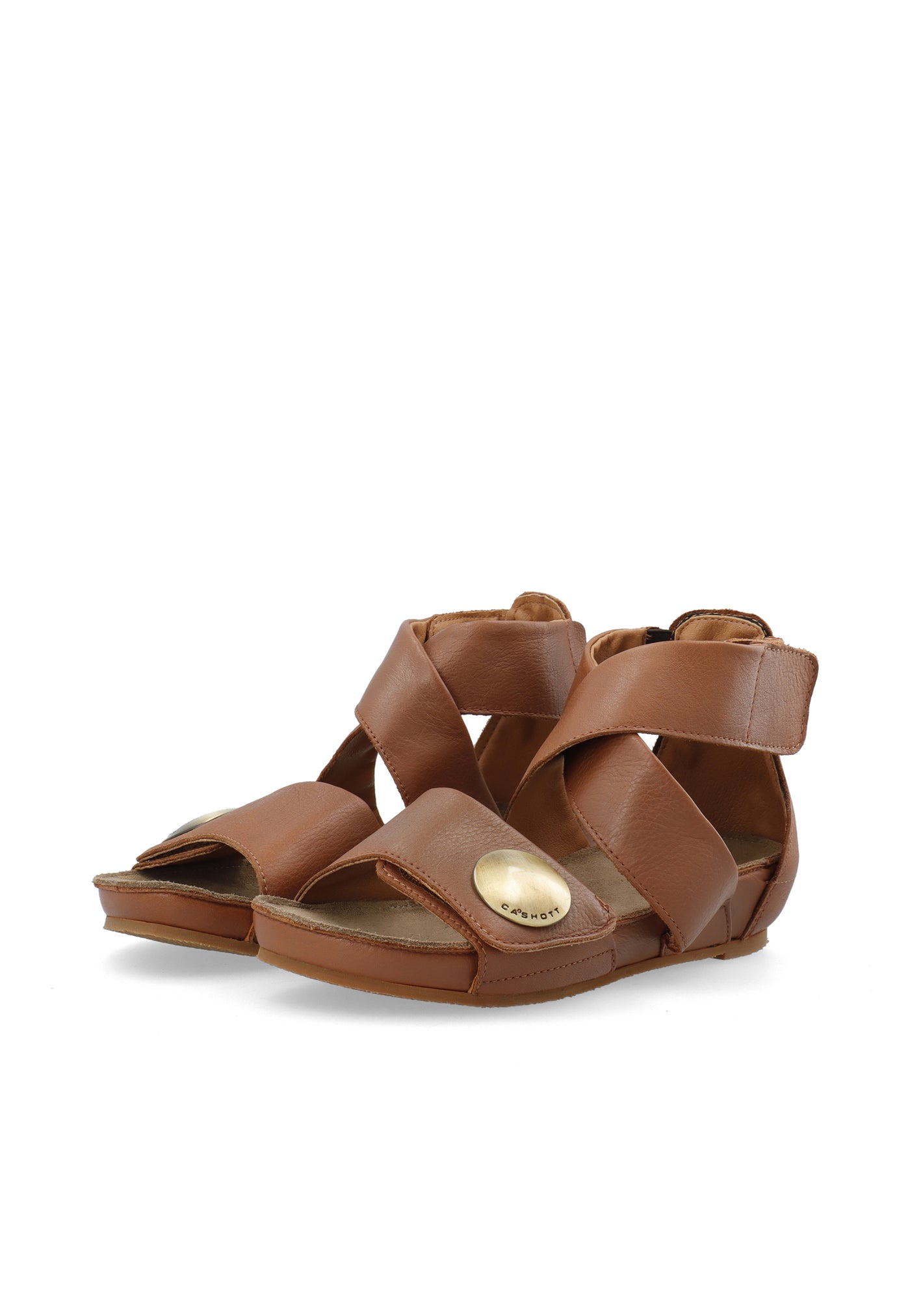 CASHOTT CASAVA High Cut Sandal Velcro Cognac