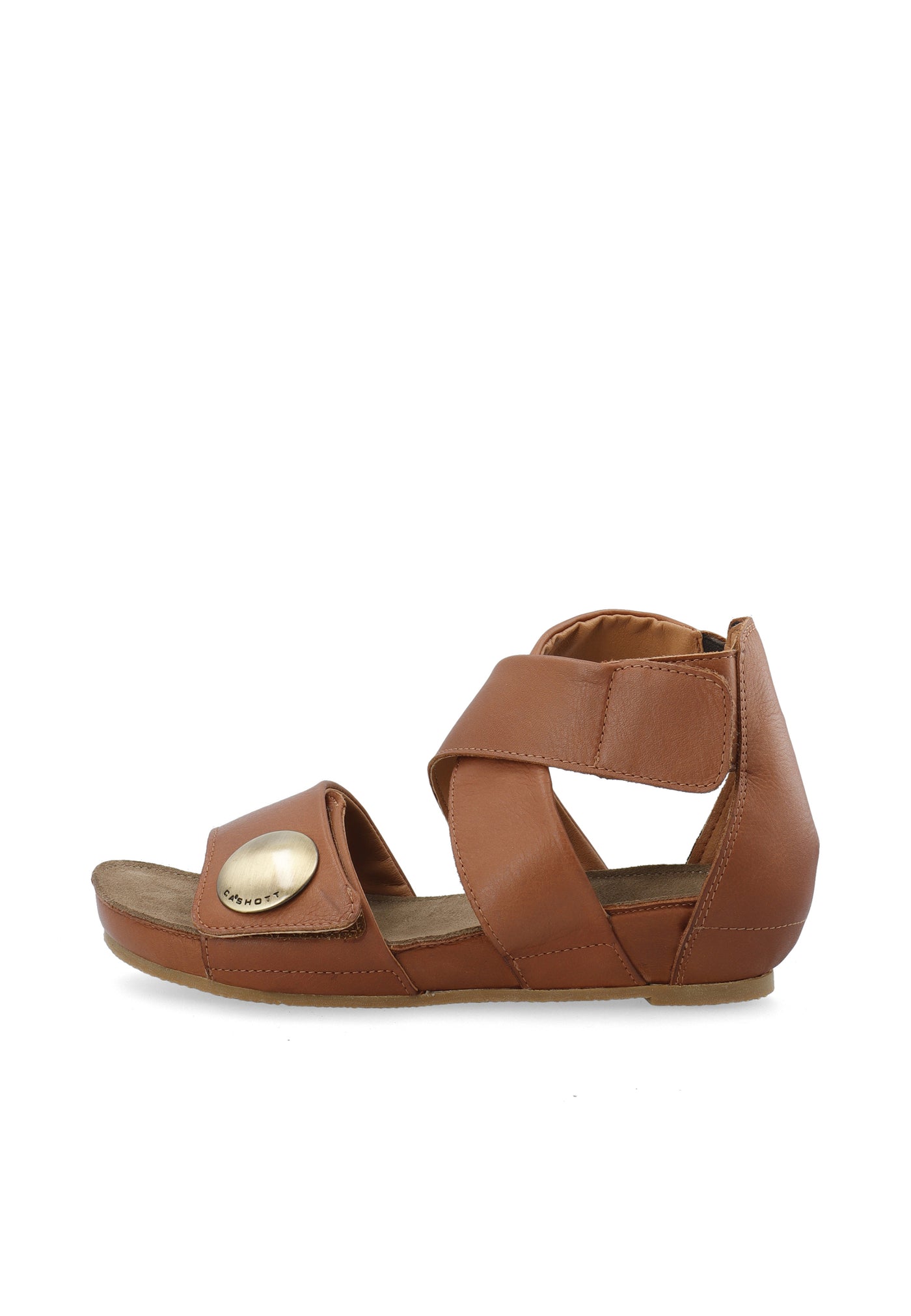 CASHOTT CASAVA High Cut Sandal Velcro Cognac