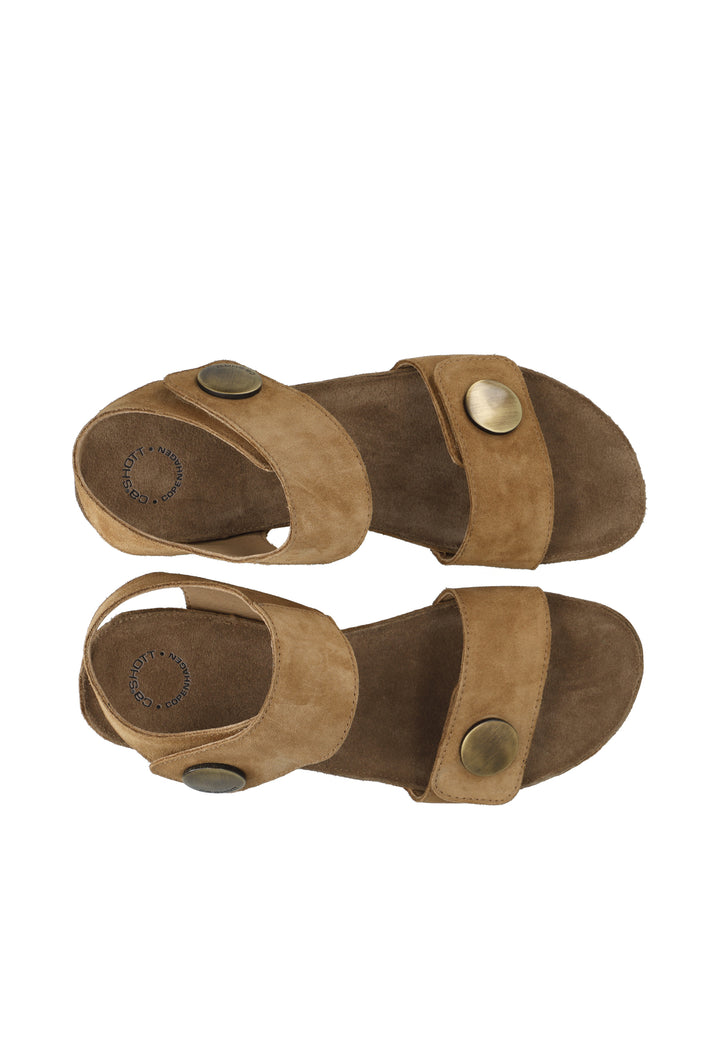 CASHOTT CASAVA SANDAL SUEDE *Ankle Strap Mushroom