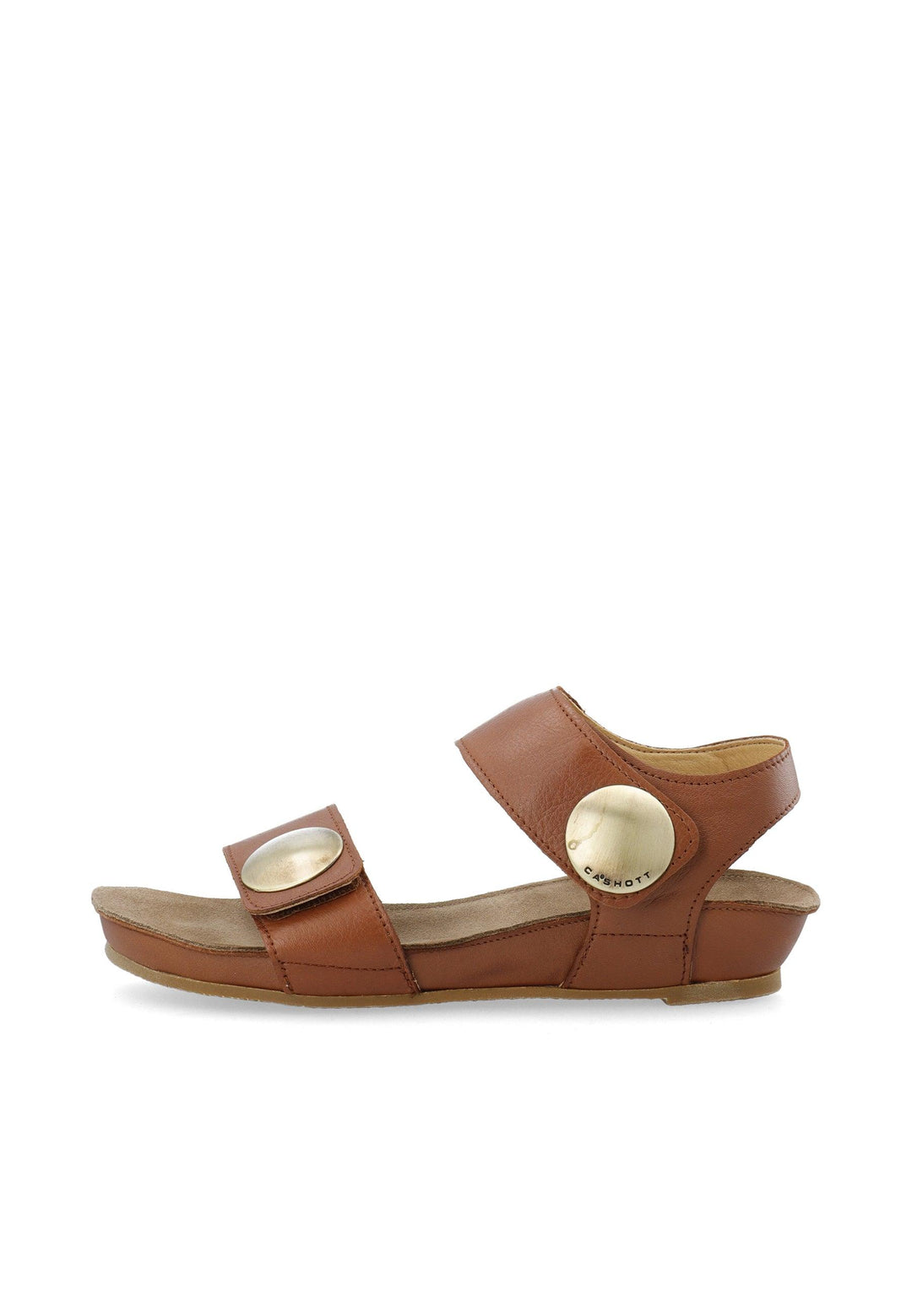 CASHOTT CASAVA SANDAL LEATHER Velcro Cognac