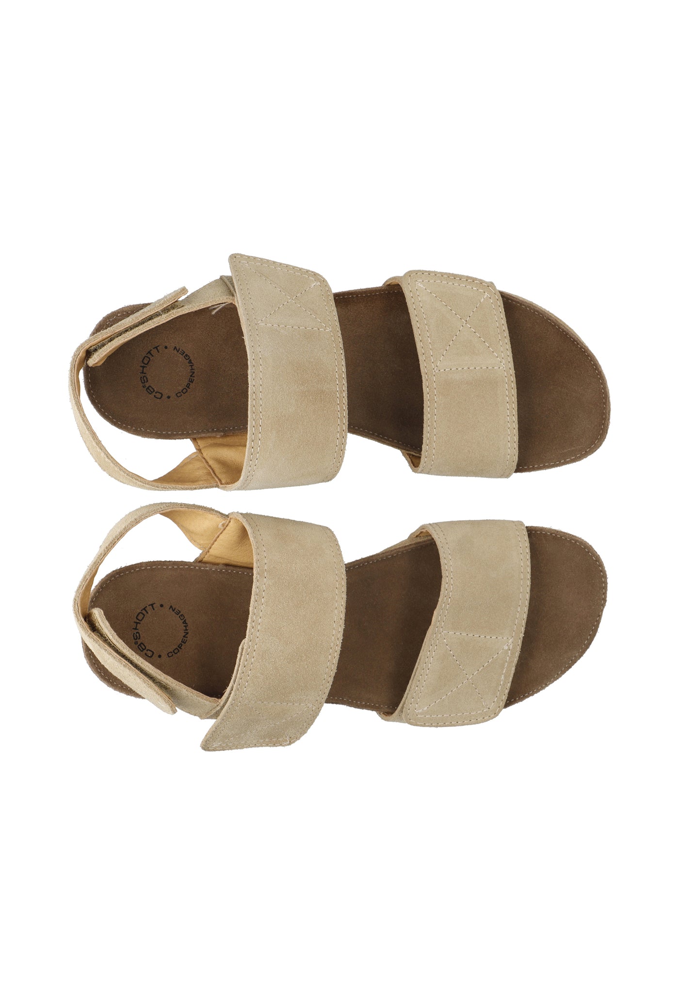 CASHOTT CASAVA Velcro Sandal Suede Velcro Beige