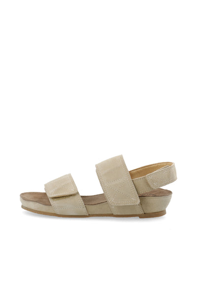 CASHOTT CASAVA Velcro Sandal Suede Velcro Beige