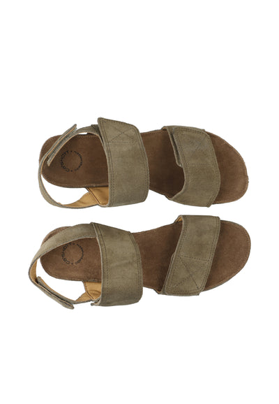 CASHOTT CASAVA Velcro Sandal Suede Velcro Olive