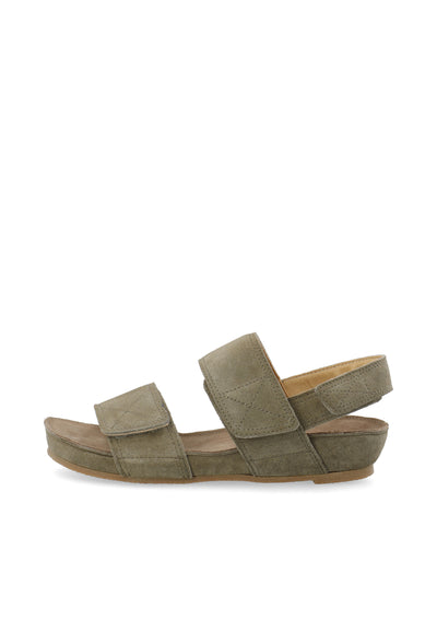 CASHOTT CASAVA Velcro Sandal Suede Velcro Olive