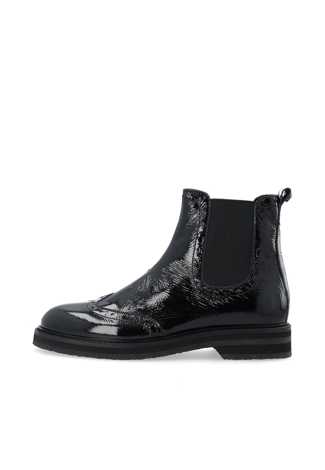 Black patent brogue chelsea boots on sale