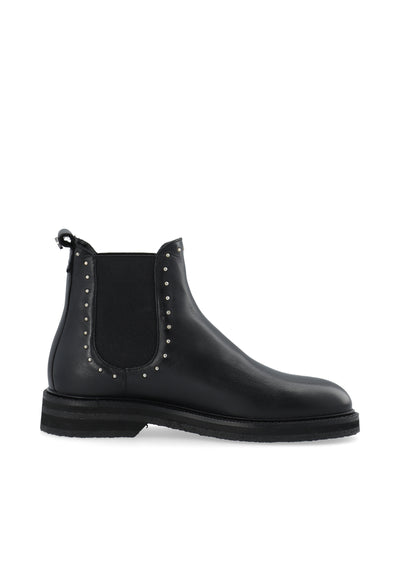 CASHOTT CASBETTY Chelsea Boot W. Rivets Leather Chelsea Black