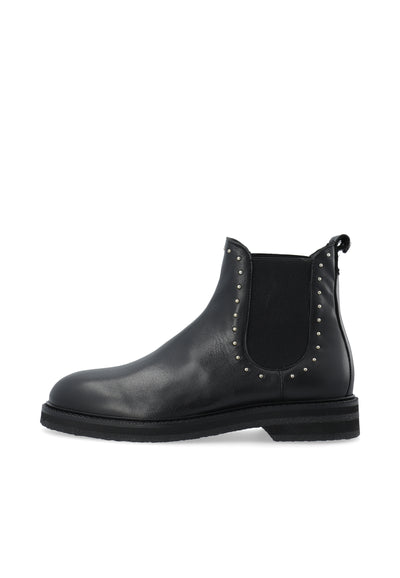 CASHOTT CASBETTY Chelsea Boot W. Rivets Leather Chelsea Black