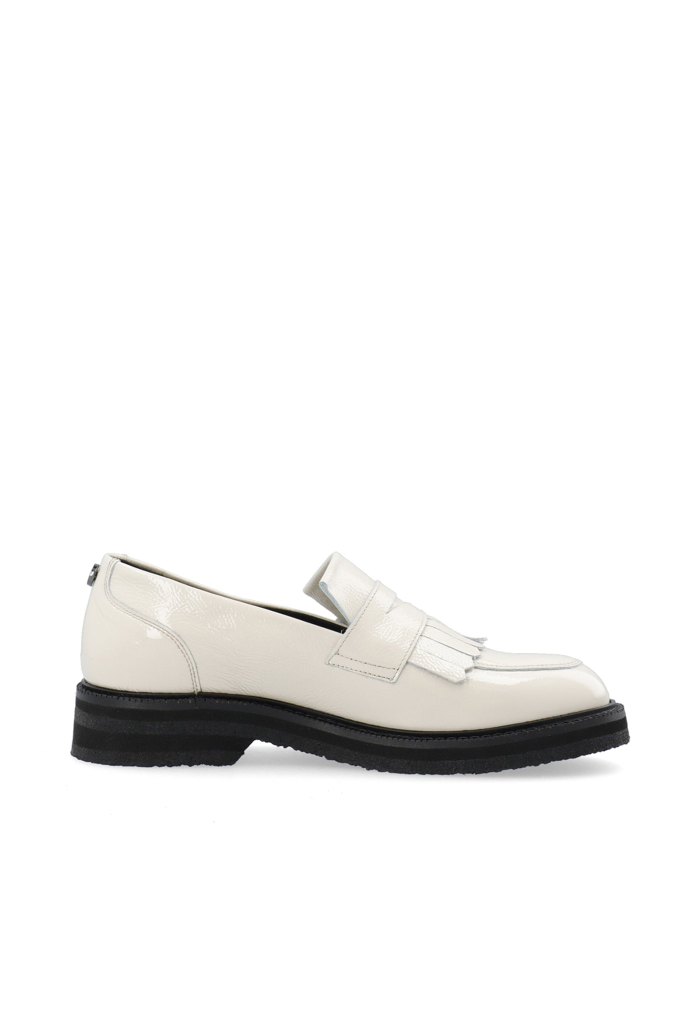 CASHOTT CASBETTY Loafer W. Fringes Patent Leather Tassel Off White