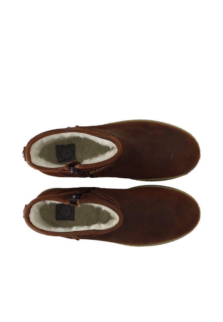 CASHOTT CASCAMILLA WARM LINED BOOT OILED SUEDE *Zip Boot Cognac