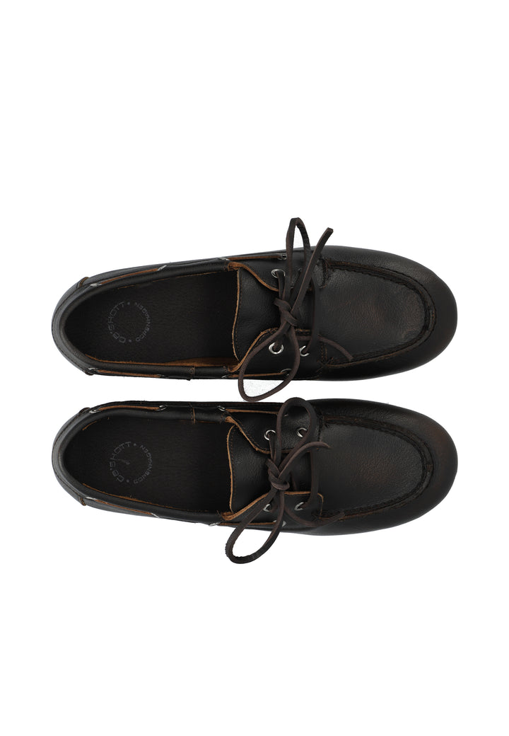 CASHOTT CASCILLE Boat Shoe Distressed Leather *Boat Brown Distressed