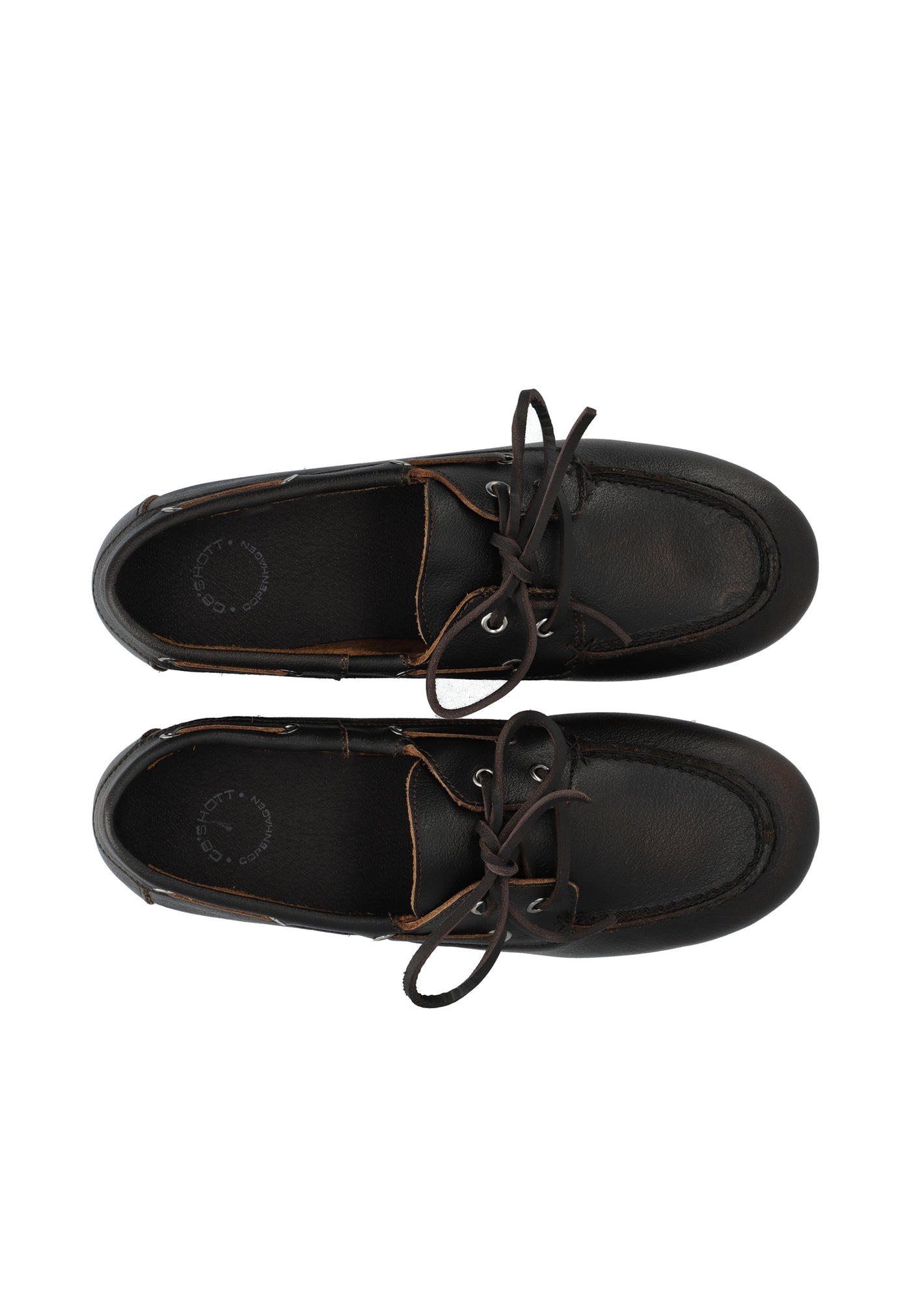 CASHOTT CASCILLE Boat Shoe Distressed Leather Boat Brown Distressed