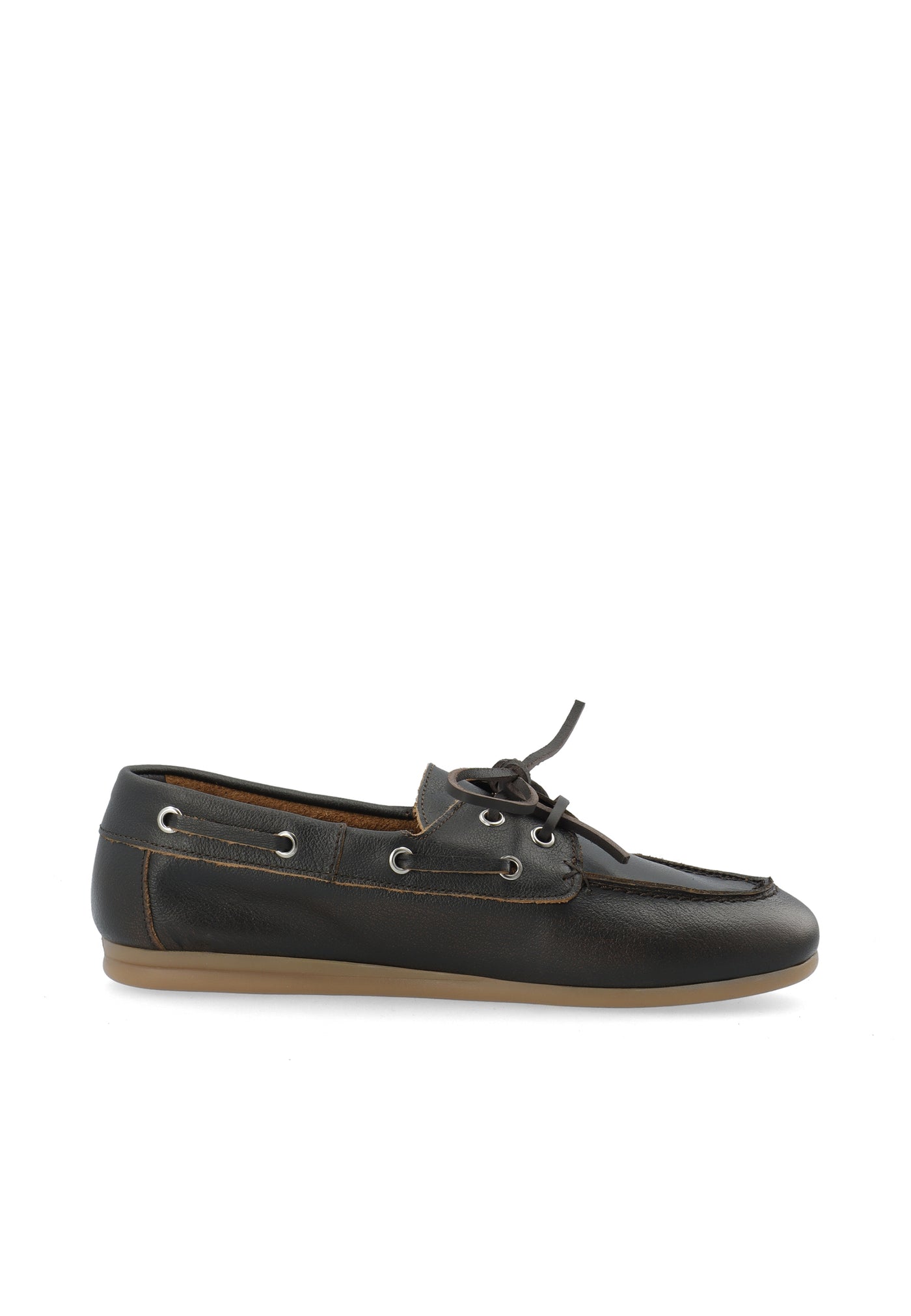 CASHOTT CASCILLE Boat Shoe Distressed Leather Boat Brown Distressed