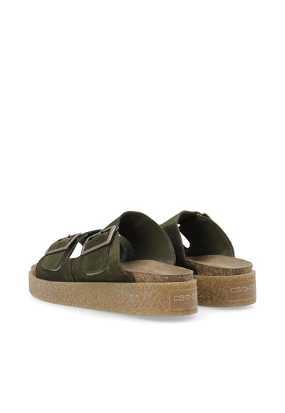 CASHOTT CASDAGMAR Slide Suede Slides Olive