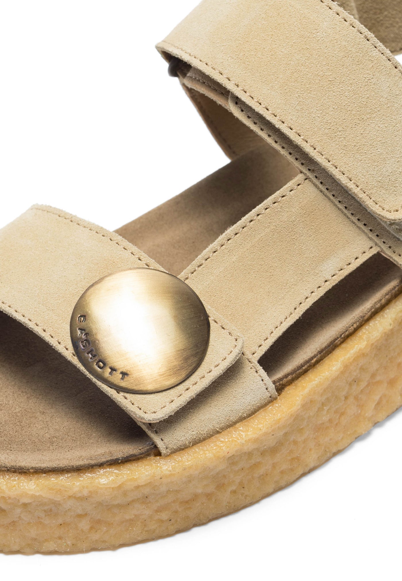 CASHOTT CASDAGMAR Velcro Sandal Suede Velcro Beige