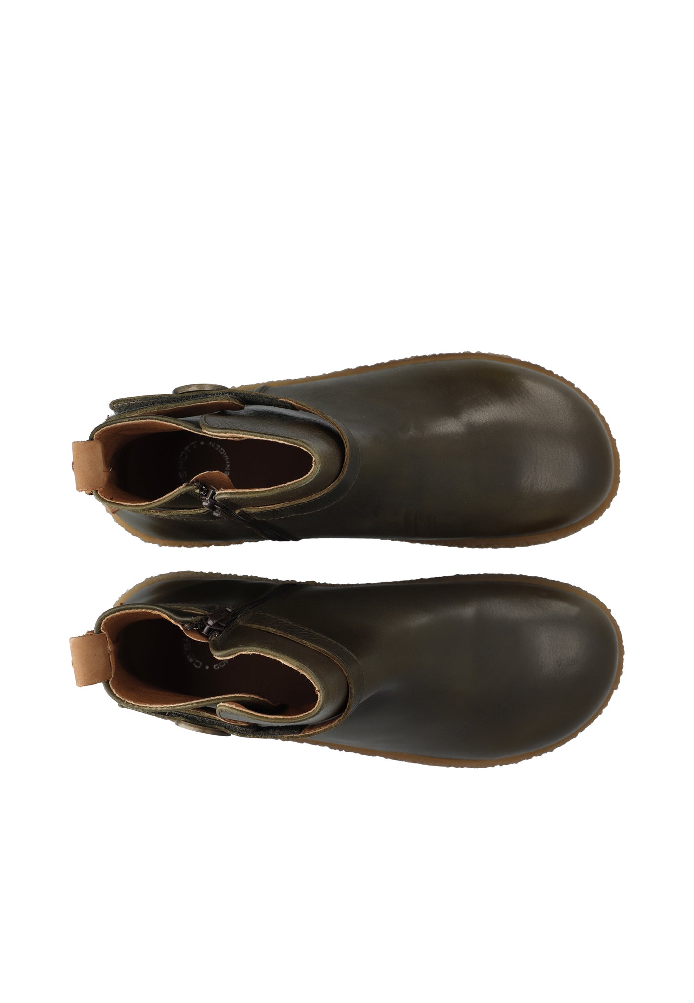CASHOTT CASDAGMAR Zip boot Pull up leather Zip Boot Olive
