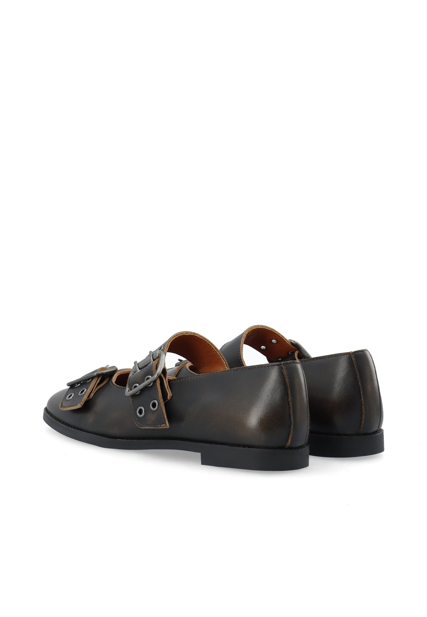 CASHOTT CASDIANA BUCKLE BALLERINA Ballerina Distressed Brown