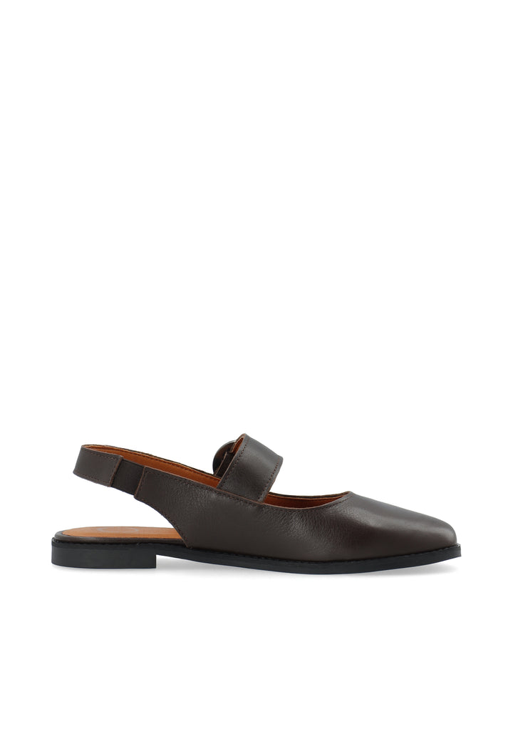 CASHOTT CASDIANA Single Strap Leather *Slingback Dark Brown