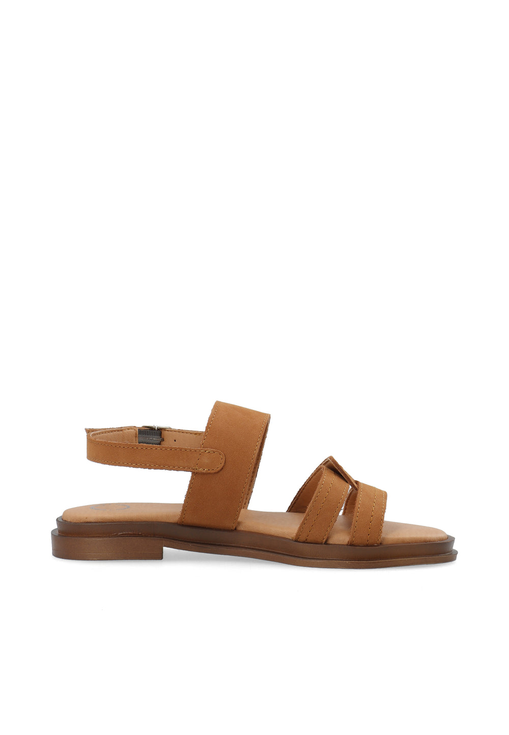CASHOTT CASELIA Strappy Flat Sandal Leather *Sandals Cognac