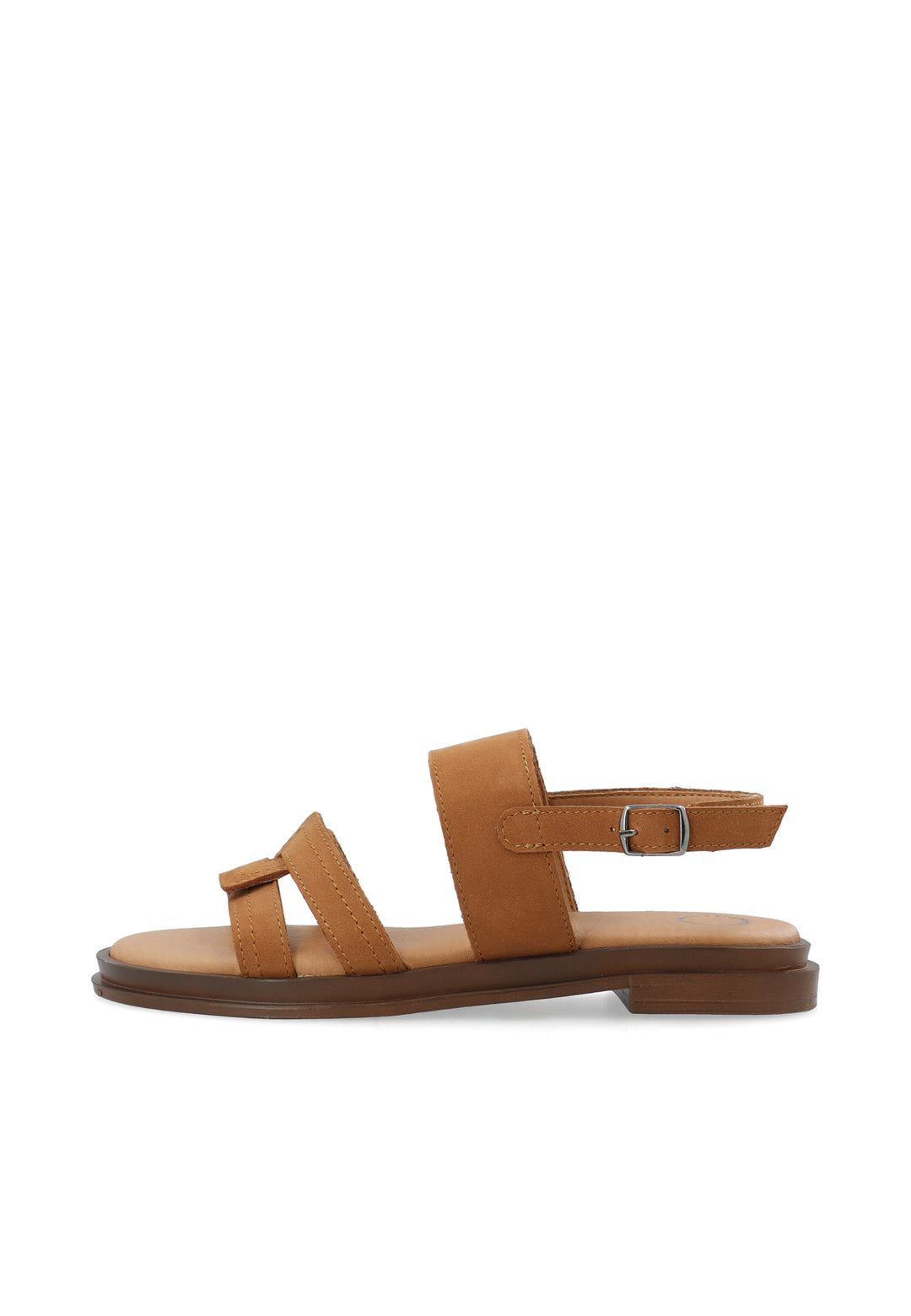 CASHOTT CASELIA Strappy Flat Sandal Leather *Sandals Cognac