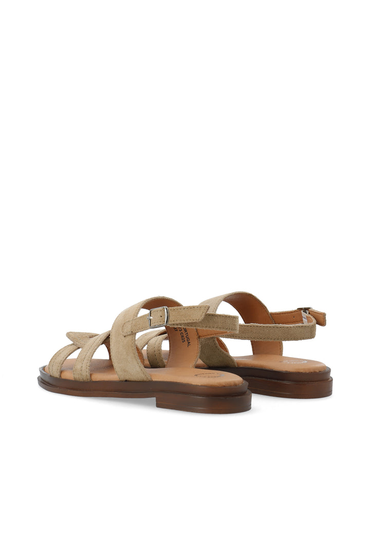 CASHOTT CASELIA Strappy Flat Sandal Suede *Sandals Sand