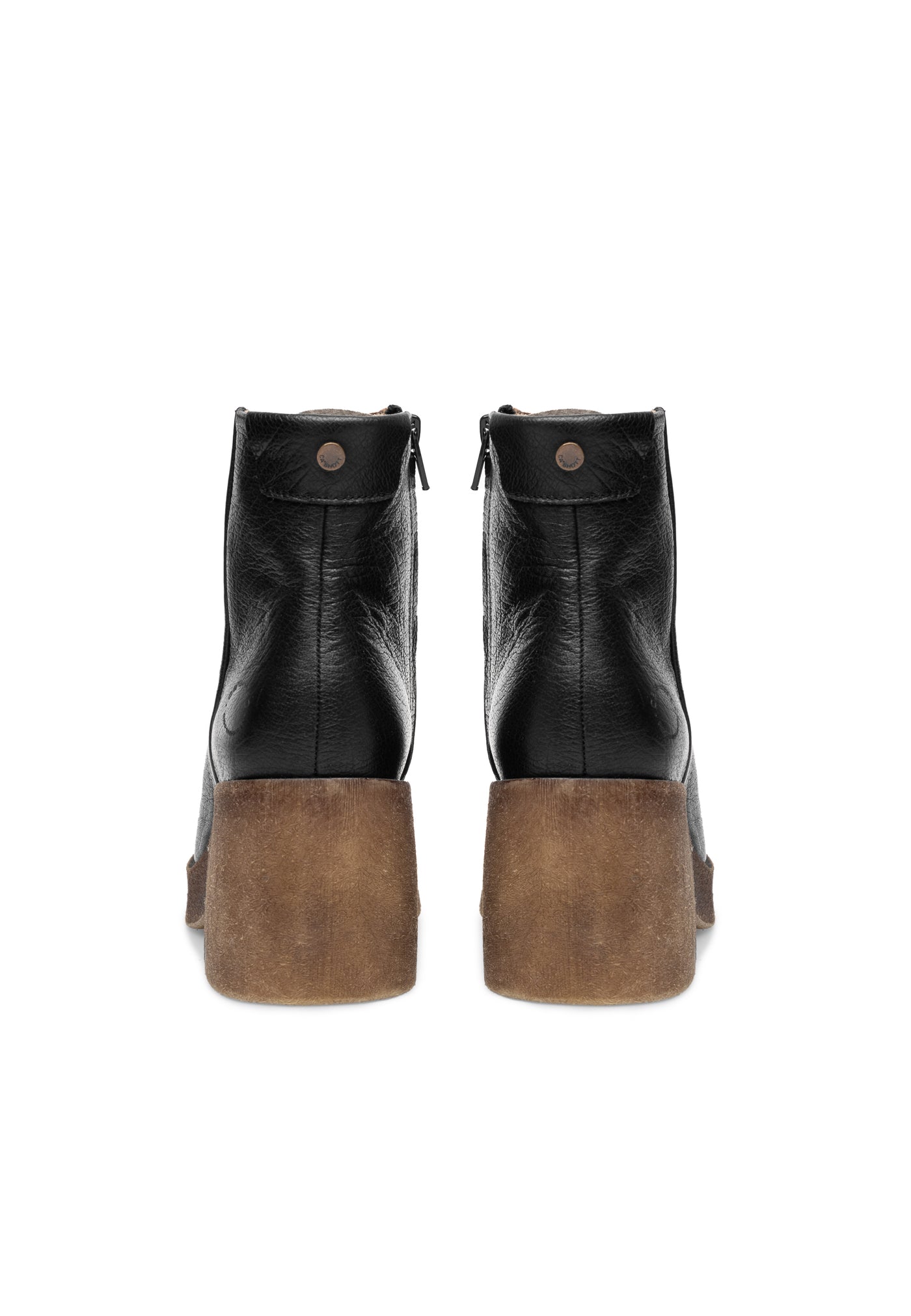 CASHOTT CASEMILY Zip Boot Leather Vegetable Tanned Zip Boot Black Narrow Fit