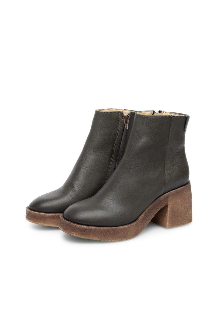 CASHOTT CASEMILY LEATHER *Zip Boot Olive