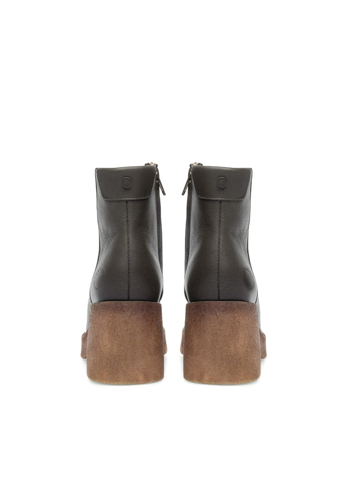 CASHOTT CASEMILY LEATHER *Zip Boot Olive