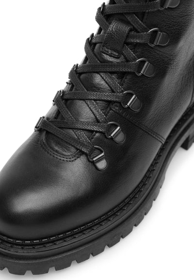 CASHOTT CASHANNAH Lace Boot Leather Ankle Boots Black