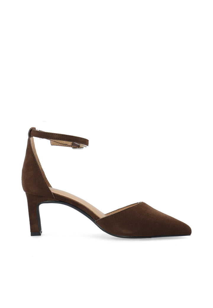CASHOTT CASHELENA PUMP - Suede *Pumps Dark Brown