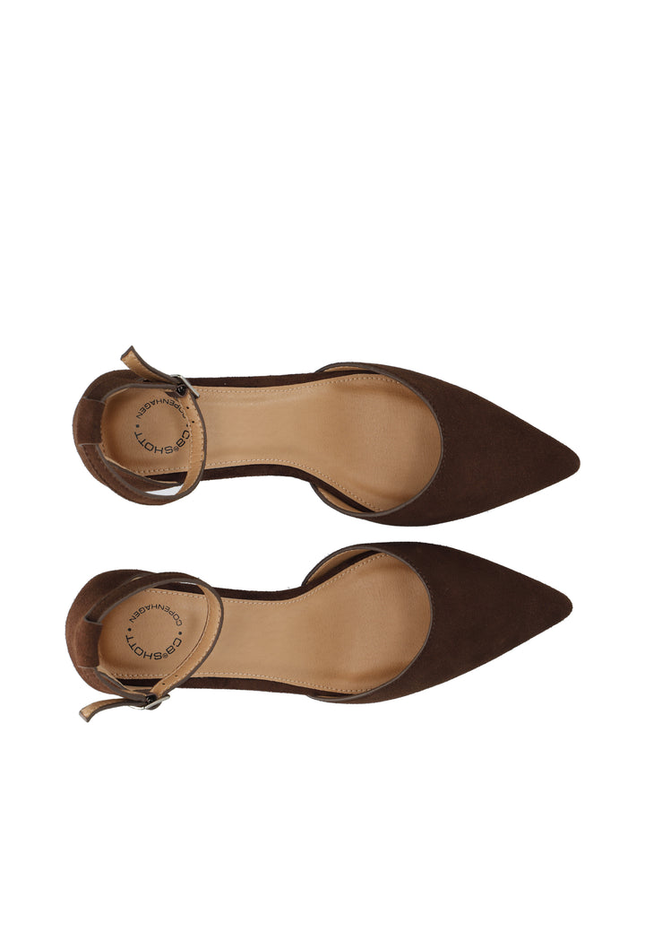 CASHOTT CASHELENA PUMP - Suede *Pumps Dark Brown