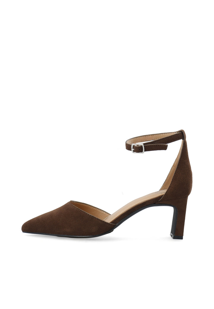 CASHOTT CASHELENA PUMP - Suede *Pumps Dark Brown