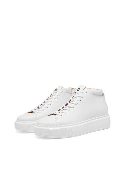 CASHOTT CASIDA Lace Boot Leather Vegetable Tanned Mid Sneakers White
