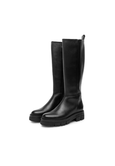 CASHOTT CASJIDA Tall Boot Leather Vegetable Tanned Knee-high Black