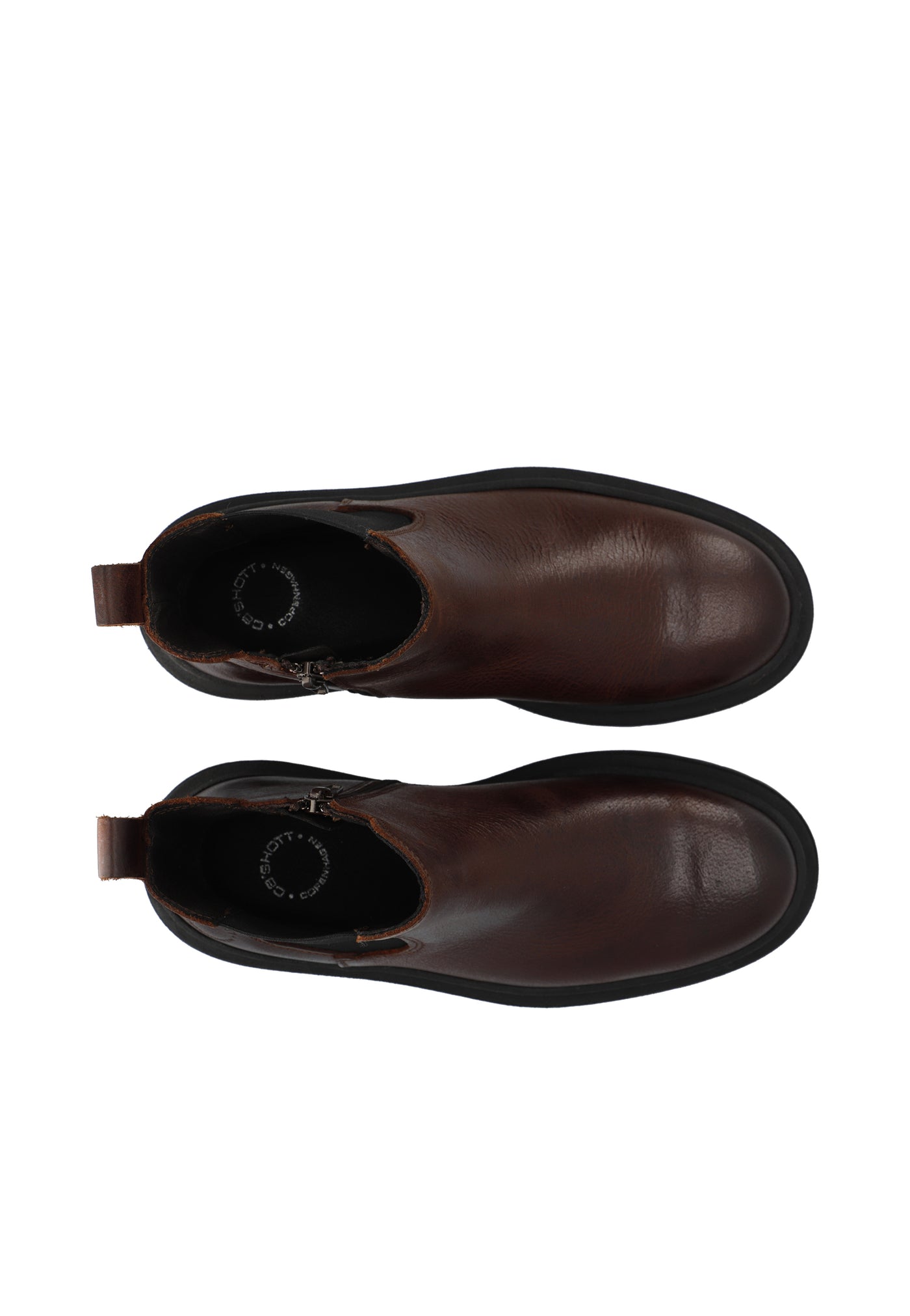 CASHOTT CASLEA Chelsea Boot W. Inside Zip Pull Up Leather Chelsea Coffee