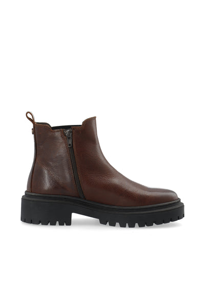 CASHOTT CASLEA Chelsea Boot W. Inside Zip Pull Up Leather Chelsea Coffee