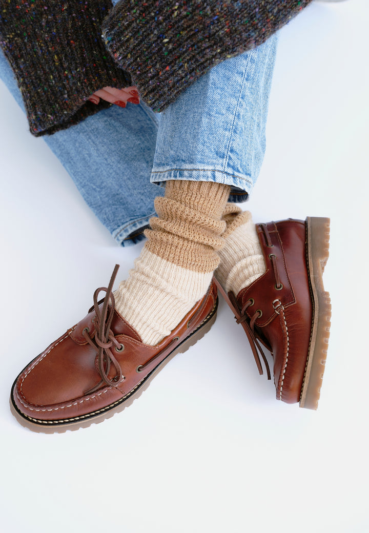 CASHOTT CASLENA BOAT SHOE *Boat Dark Brown
