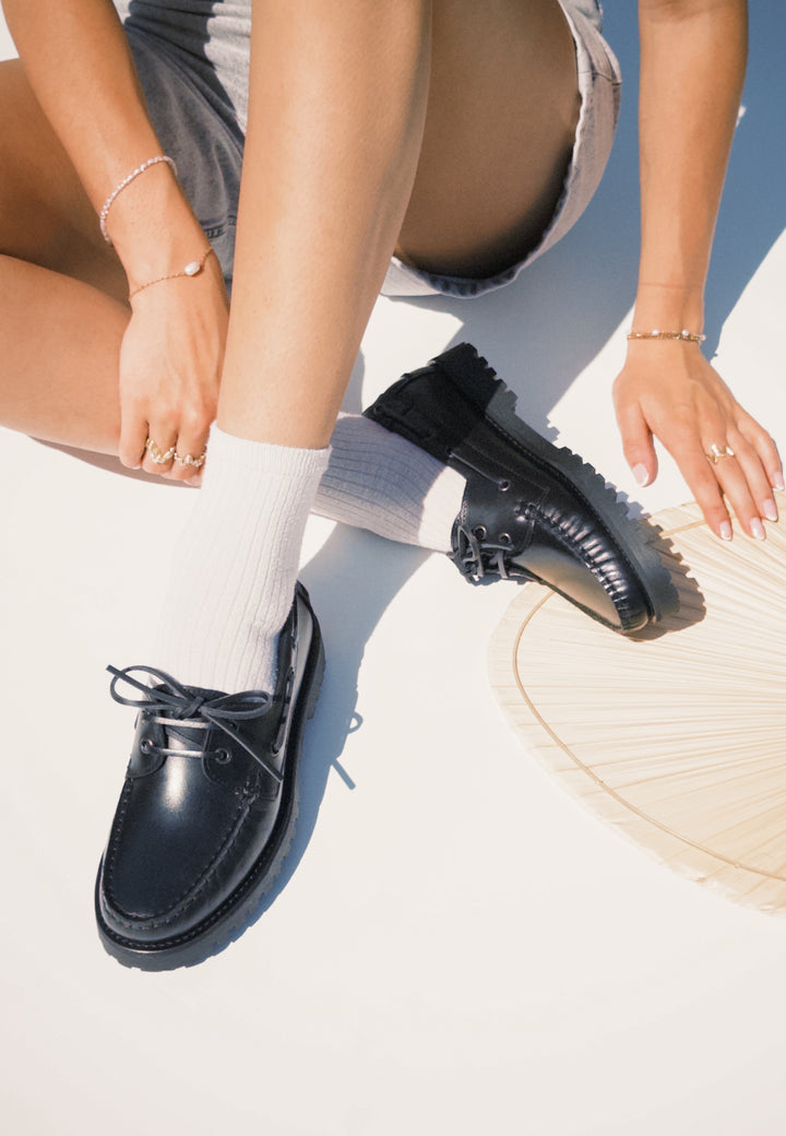 CASHOTT CASLENA BOAT SHOE *Boat Black/Black