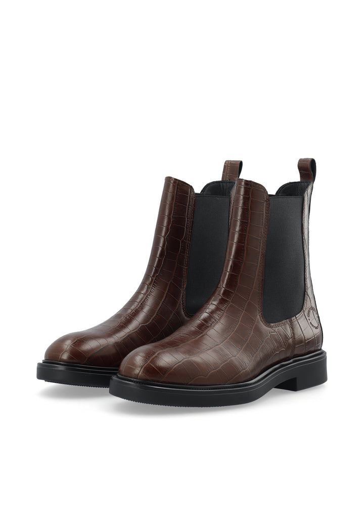 CASHOTT CASLOLA CHELSEA BOOT *Chelsea Dark Brown Croco
