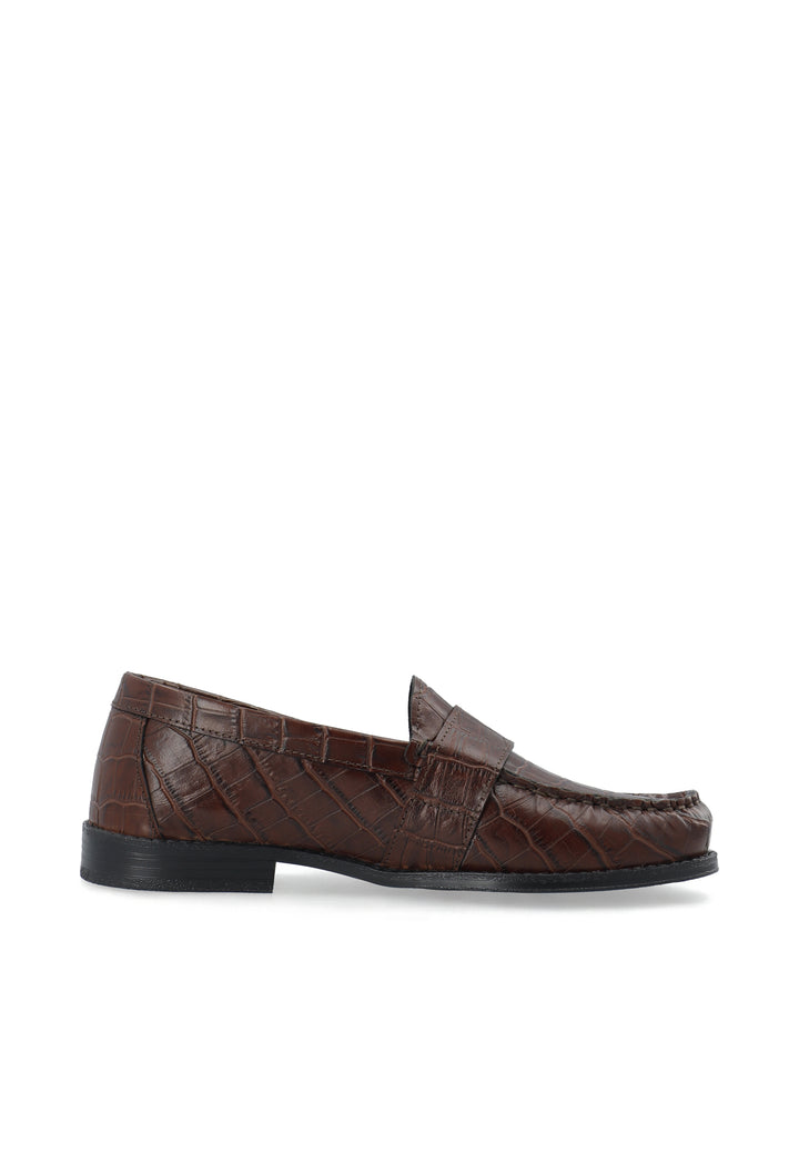 CASHOTT CASROBERTA STRAP LOAFER *Loafers Dark Brown Croco