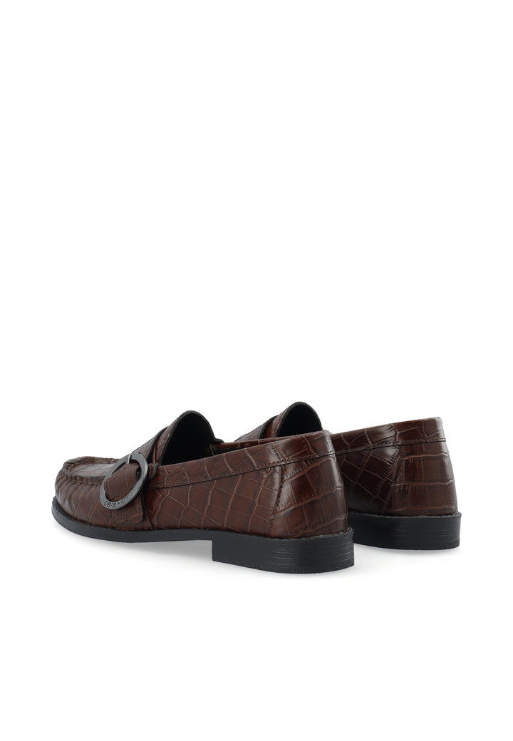 CASHOTT CASROBERTA STRAP LOAFER *Loafers Dark Brown Croco