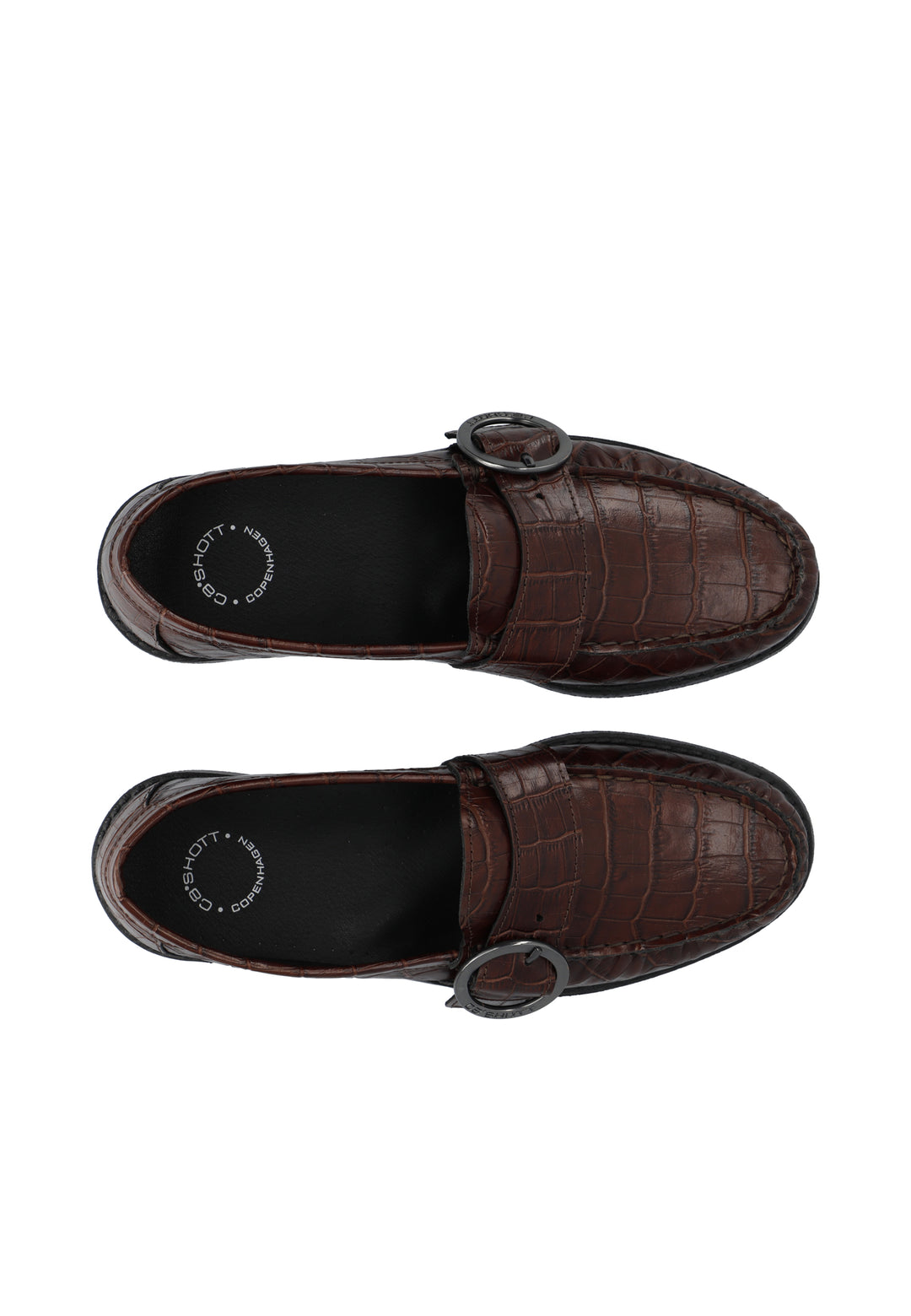 CASHOTT CASROBERTA STRAP LOAFER *Loafers Dark Brown Croco