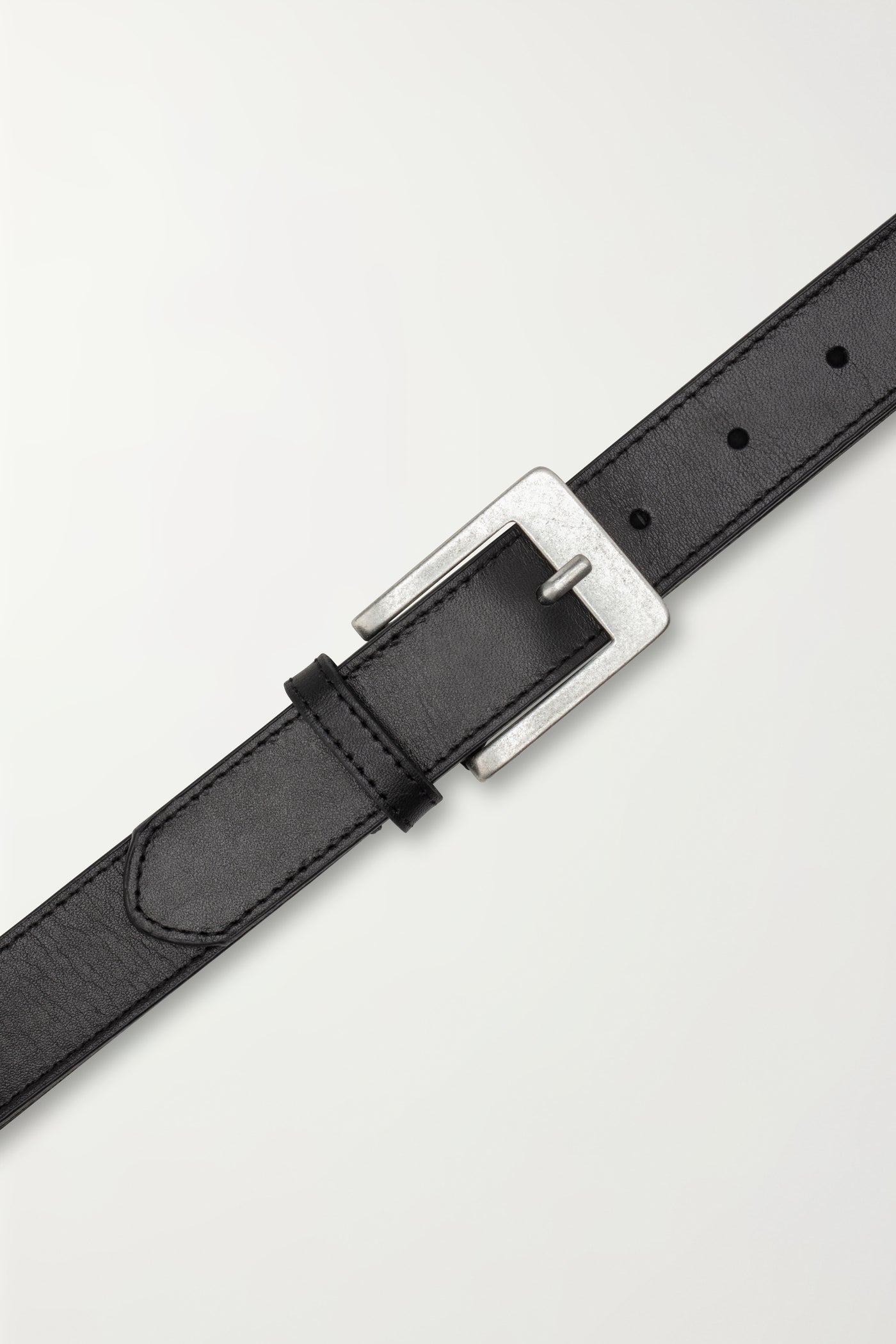 CASHOTT CASROSA Plain Belt Leather Belt Black