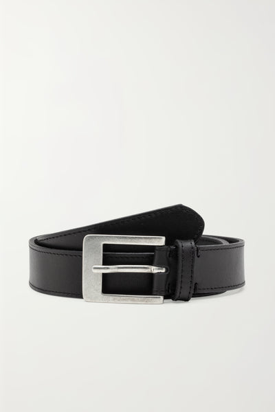 CASHOTT CASROSA Plain Belt Leather Belt Black