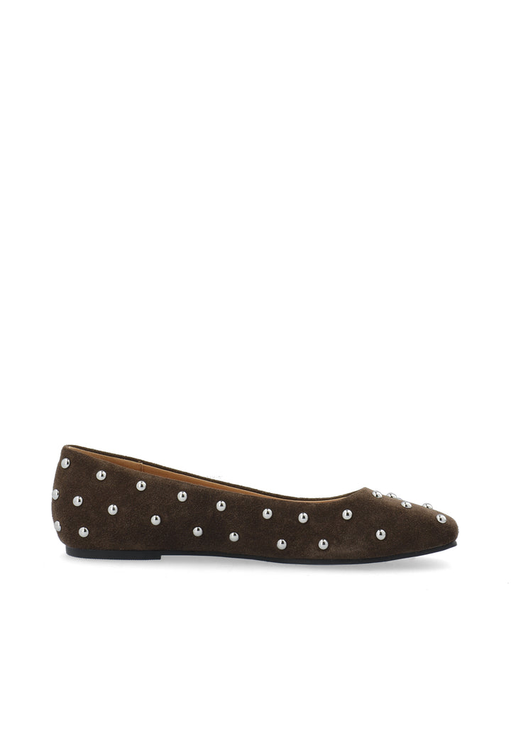 CASHOTT CASRUBY STUDDED BALLERINA *Ballerina Dark Brown
