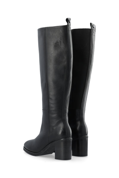 CASHOTT CASSOPHIA Tall boot w. elastic Leather Knee-high Black